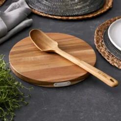 Acacia Wood Trivet and Spoon; 2 Piece Set