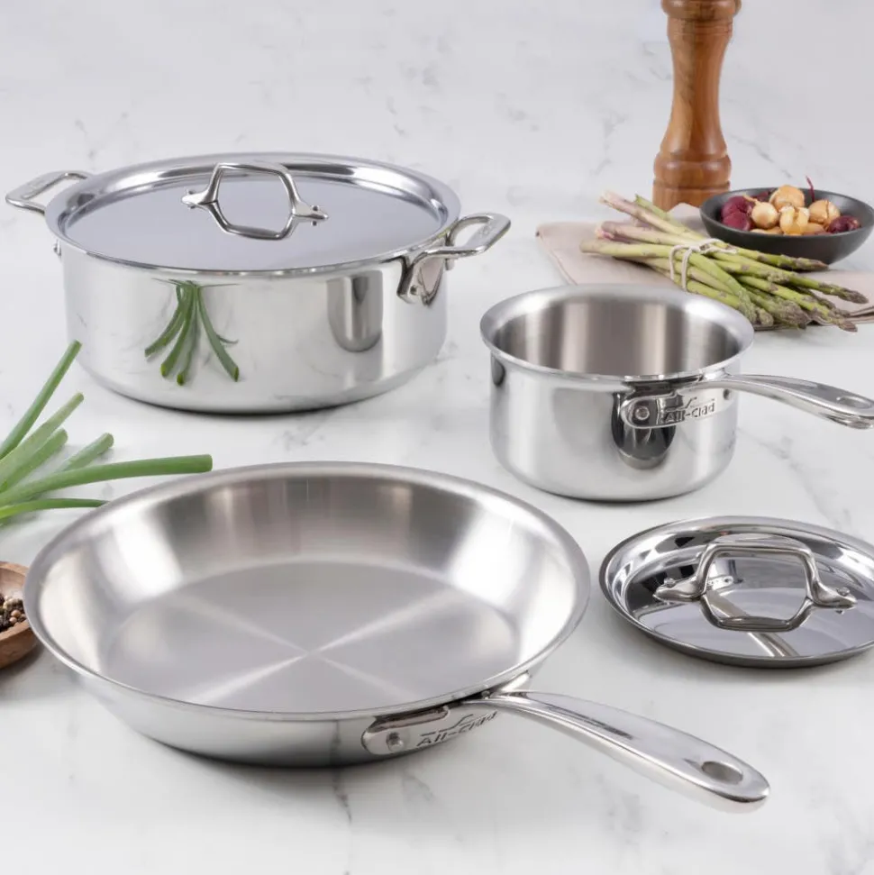 D3 Everyday Stainless 3-Ply Bonded Cookware, 5 Piece Set | All-Clad