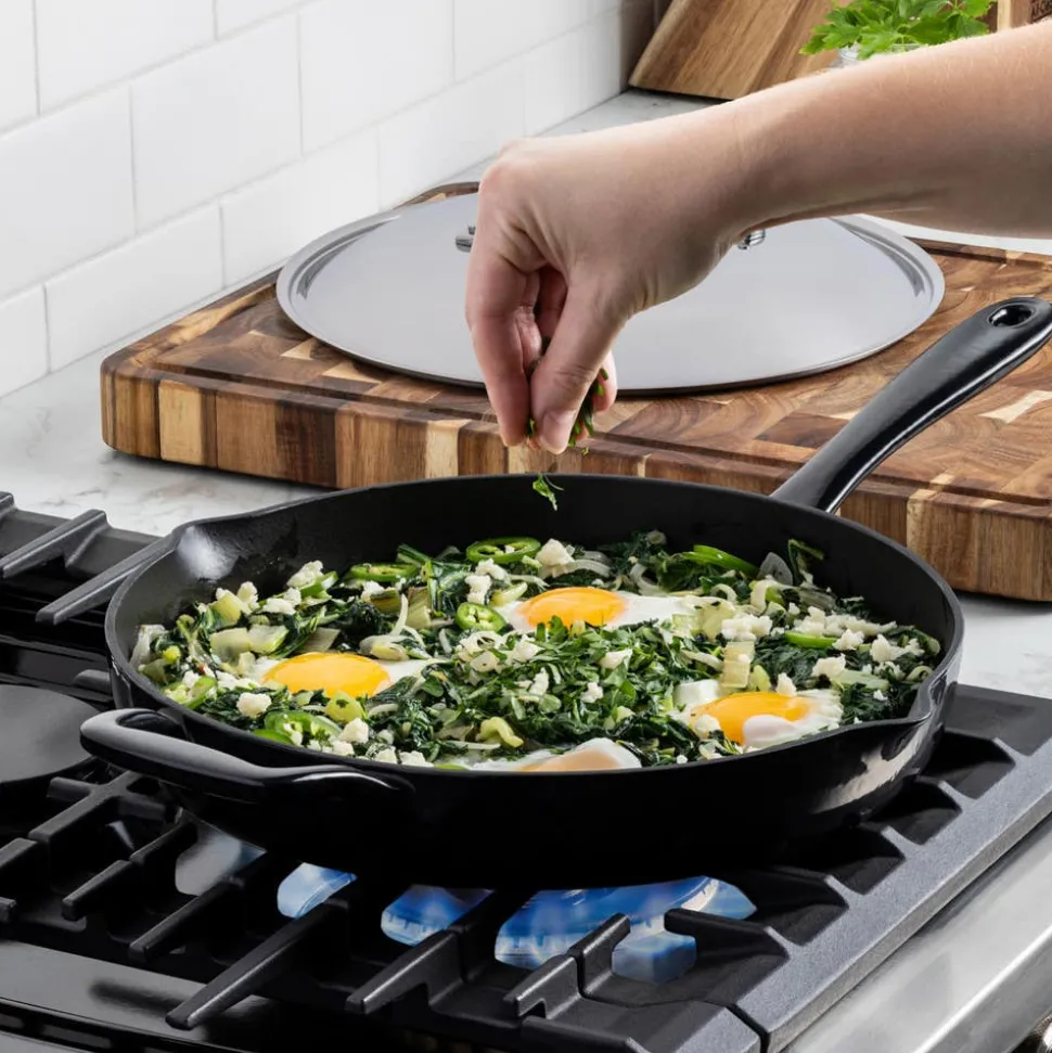 Enameled Cast Iron, Skillet with Lid, 12 Inch