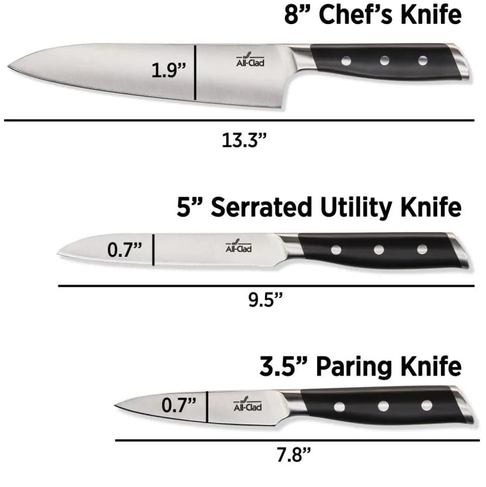 Forged Knives | Starter Knife Set | 3 Piece Knife Set | All-Clad