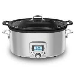 Gourmet Plus Stainless Steel 7-in-1 Slow Cooker; Nonstick Ceramic Coating; 7 quart