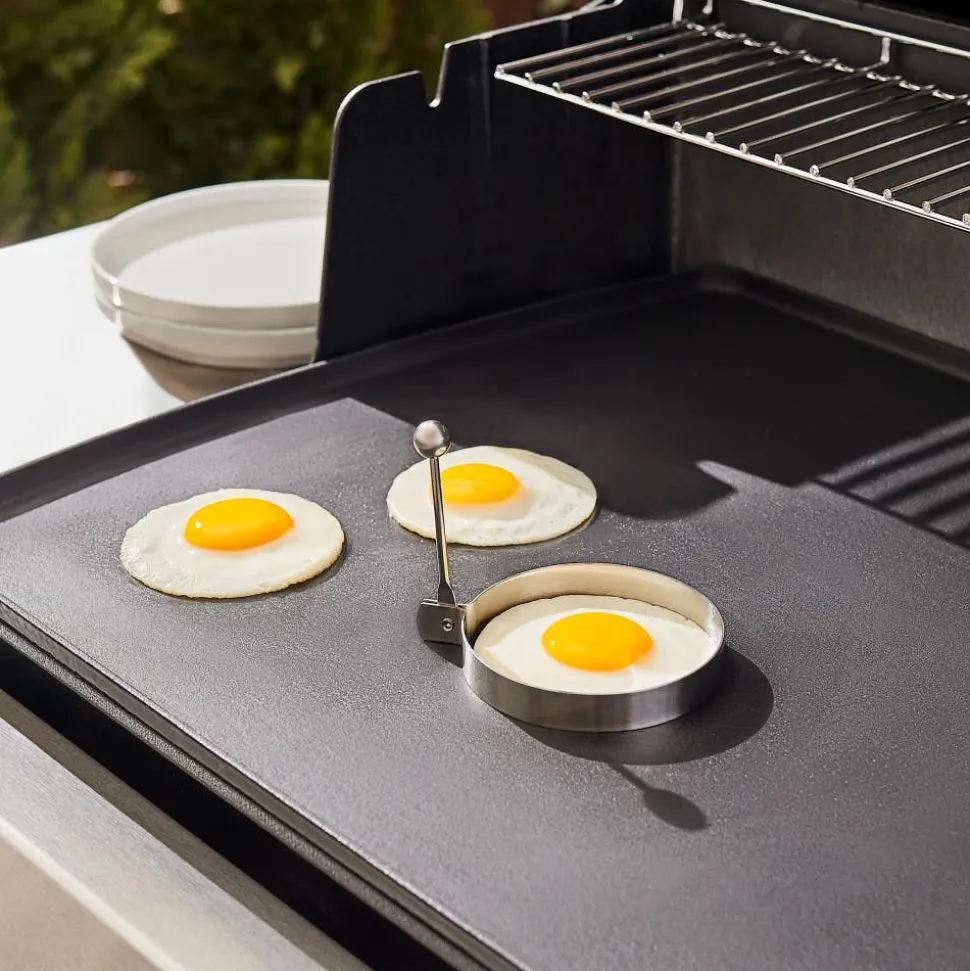 Outdoor Accessories, Stainless Steel 4 inch Egg Ring Set, 2 Piece
