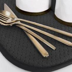2-Pack Black Drying Mat Set / Absorbent, Quick-Dry Solution for Your Kitchen