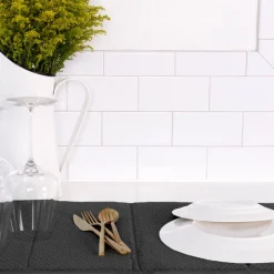 2-Pack Black Drying Mat Set / Absorbent, Quick-Dry Solution for Your Kitchen