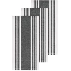 3-Pack Black Dual Kitchen Towel Set / Absorbent, Durable, and Kitchen-Ready