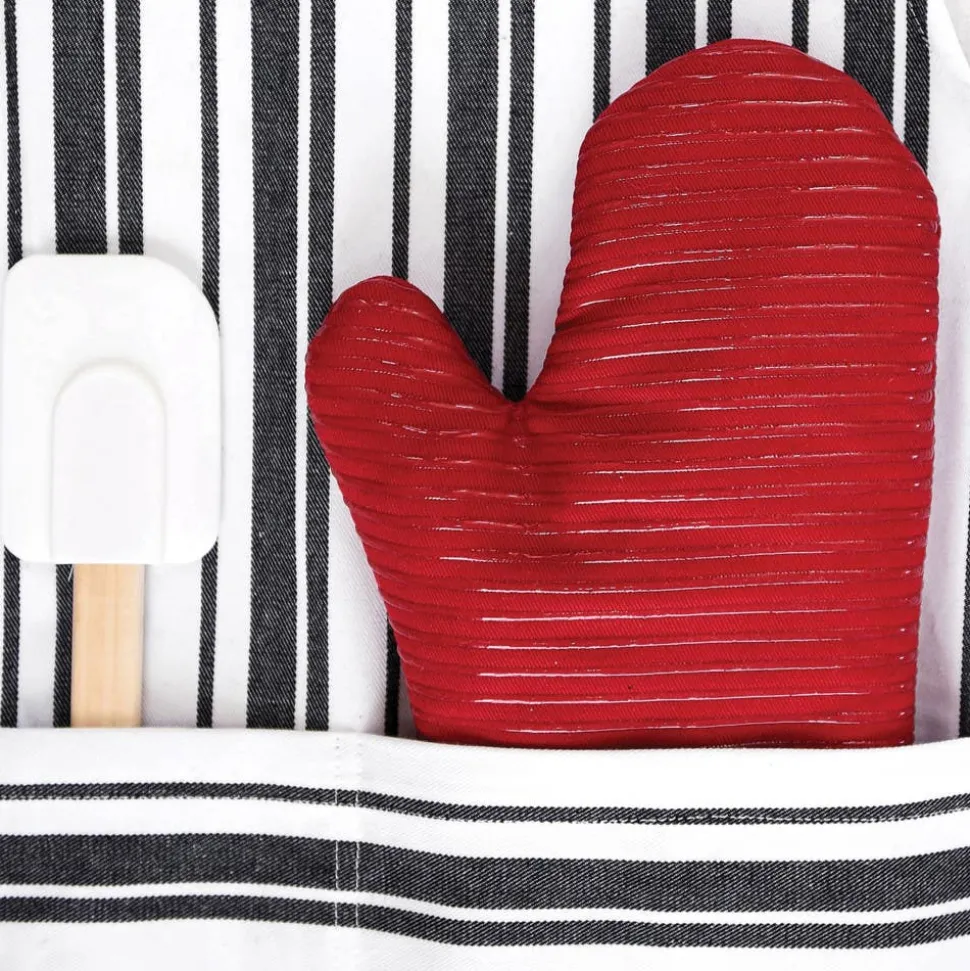 2-Pack Chilli Red Oven Mitt Set / Reliable Heat Protection