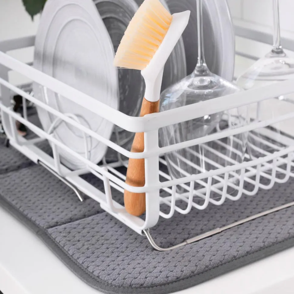 2-Pack Pewter Grey Drying Mat Set / Modern Look and Superior Drying Performance